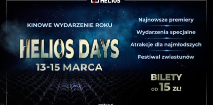 Seanse za 15 zł, rabaty i bogaty repertuar – sieć kin zaprasza na Helios Days!