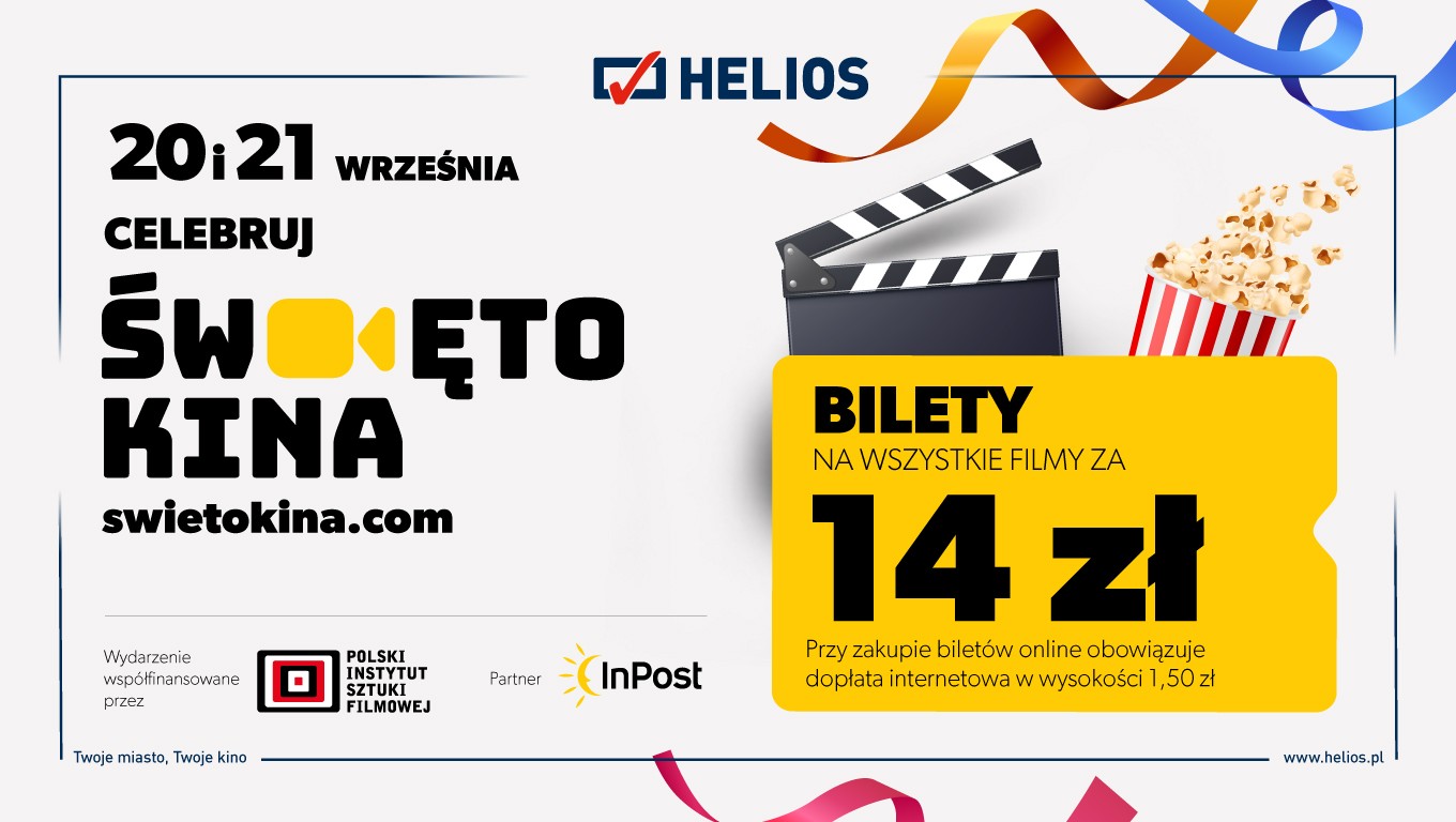 Helios zaprasza na Święto Kina – bilety za 14 złotych i moc filmowych nowości!