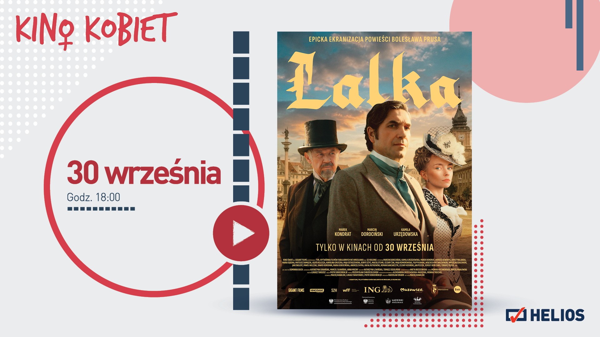 Wrześniowe Kino Kobiet w Heliosie z premierowym seansem „Lalki”